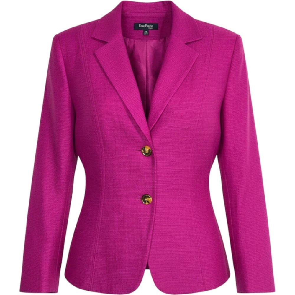 Evan-Picone Blazer Women 20W Magenta Pink Textured Cotton Blend JBQPT966 NWT